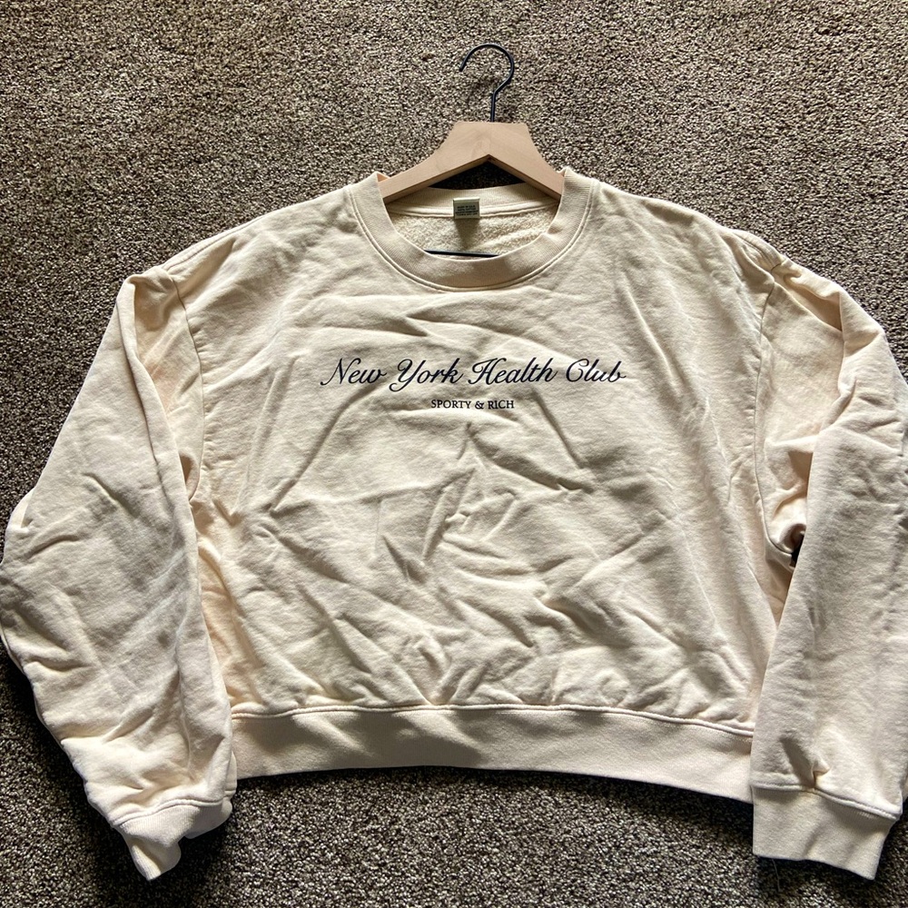 Sporty & Rich Off-White Crew Neck Sweater